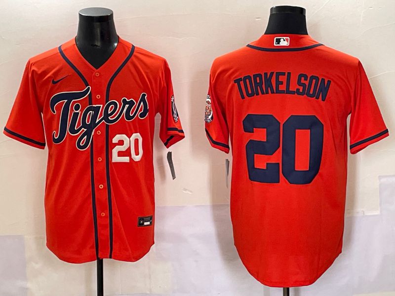 Men 2025 Detroit Tigers #20 Torkelson Orange Game Nike MLB Jersey style 3